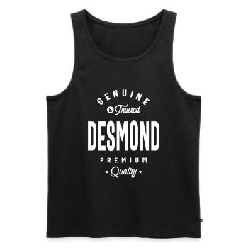 Desmond Echt &; Vertrauenswürdig - Männer Premium Bio Tank Top - Schwarz - Vorne - AI Model Male 178 light (178cm)
