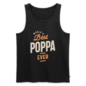 Poppa: Unmatched Excellence - Men's Premium Organic Tank Top - black - Front - AI Model Male 178 light (178cm)