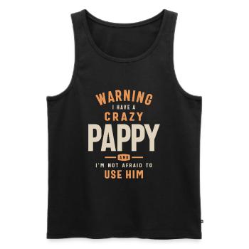 Crazy Pappy: Unleash the Fearless Force - Men's Premium Organic Tank Top - black - Front - Michal (187cm)