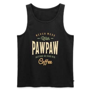 Caffeine Power - Pawpaw's Morning Rule - Männer Premium Bio Tank Top - Schwarz - Vorne - AI Model Male 178 light (178cm)