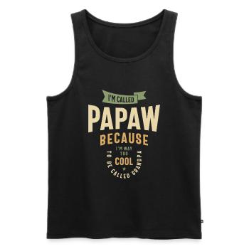 Papaw: Coolness Redefined - Father's Day - Men's Premium Organic Tank Top - black - Front - Michal (187cm)