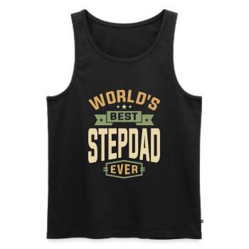 Stepdad Superstar: Unmatched Love - Father's Day - Men's Premium Organic Tank Top - black - Front - Michal (187cm)