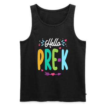 Bonjour Pre-K Enseignant à la rentrée scolaire - Débardeur bio Premium Homme - noir - Devant - Michal (187cm)