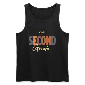 Oh Hey Second Grade, Back To School - Men's Premium Organic Tank Top - black - Front - Michal (187cm)