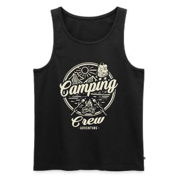 Camping Crew Adventure: Unleash Your Inner Camper - Men's Premium Organic Tank Top - black - Front - Michal (187cm)