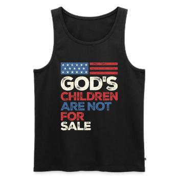 God's Children are Not for Sale - Men's Premium Organic Tank Top - black - Front - AI Model Male 178 light (178cm)