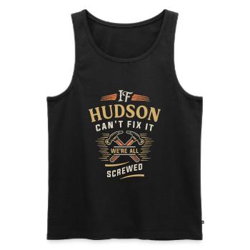 Wenn Hudson es nicht reparieren kann, sind wir alle am - lustig - Männer Premium Bio Tank Top - Schwarz - Vorne - AI Model Male 178 light (178cm)