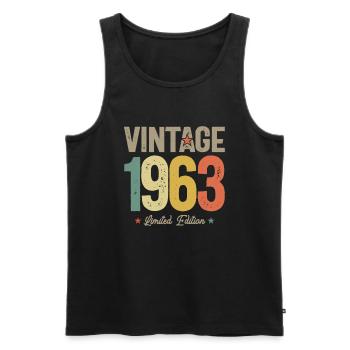 Vintage 1963 - 60th Birthday - Men's Premium Organic Tank Top - black - Front - Michal (187cm)