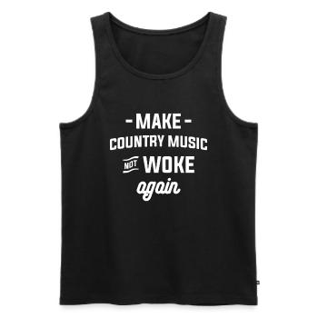 Make Country Music Not Woke Again - Men's Premium Organic Tank Top - black - Front - Michal (187cm)