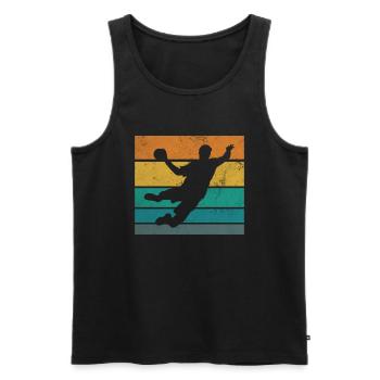 Handball Retro Handball Team Vintage Ball Sports - Débardeur bio Premium Homme - noir - Devant - AI Model Male 178 light (178cm)