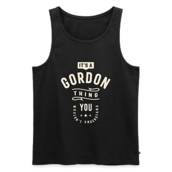 C’est un truc de Gordon, vous ne comprendriez pas - Débardeur bio Premium Homme - noir - Devant - AI Model Male 178 light (178cm)