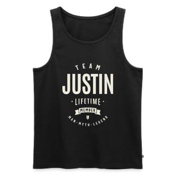 Team Justin Lebenslanges Mitglied Justin Name - Männer Premium Bio Tank Top - Schwarz - Vorne - AI Model Male 178 light (178cm)