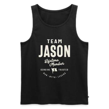 Team Jason Lifetime Member Jason Name - Men's Premium Organic Tank Top - black - Front - AI Model Male 178 light (178cm)