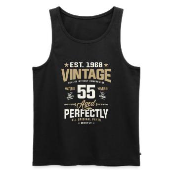 Vintage 55. Geburtstag Dekorationen Lustig 1968 - Männer Premium Bio Tank Top - Schwarz - Vorne - Michal (187cm)