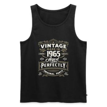 Vintage 58. Geburtstag Dekorationen Lustig 1965 - Männer Premium Bio Tank Top - Schwarz - Vorne - Michal (187cm)
