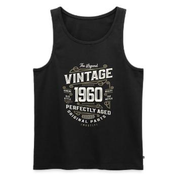 Vintage 63. Geburtstag Dekorationen Lustig 1960 - Männer Premium Bio Tank Top - Schwarz - Vorne - Michal (187cm)