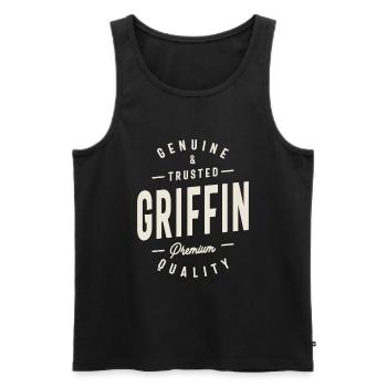 Griffin Genuine and Trusted Griffin Name - Men's Premium Organic Tank Top - black - Front - Michal (187cm)