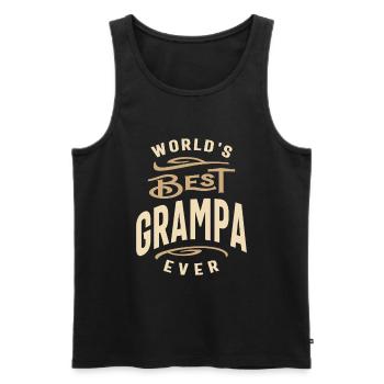 World's Best Grampa Ever Design - Men's Premium Organic Tank Top - black - Front - Michal (187cm)