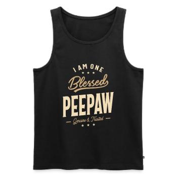 Peepaw Design - Grandpa - Men's Premium Organic Tank Top - black - Front - Michal (187cm)