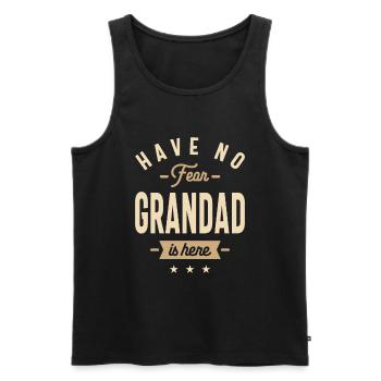 Have No Fear Grandad is Here Design - Men's Premium Organic Tank Top - black - Front - Michal (187cm)