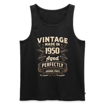 Vintage 73. Geburtstag Dekorationen Lustig 1950 - Männer Premium Bio Tank Top - Schwarz - Vorne - Michal (187cm)