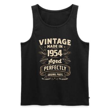 Vintage 69. Geburtstag Dekorationen Lustig 1954 - Männer Premium Bio Tank Top - Schwarz - Vorne - Michal (187cm)