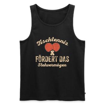 Tischtennis Tischtennisplatte Tischtennisspieler - Männer Premium Bio Tank Top - Schwarz - Vorne - Michal (187cm)