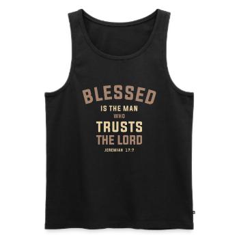 Spiritual Strength - B is The Man - Jeremiah - Men's Premium Organic Tank Top - black - Front - Michal (187cm)