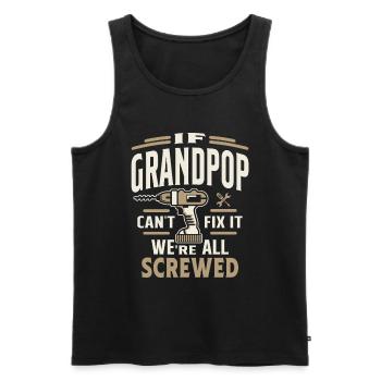 Si grand-papa ne peut pas réparer, c’était tout foutu grand-père - Débardeur bio Premium Homme - noir - Devant - Michal (187cm)