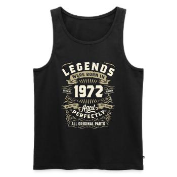 51 Jahre alte Geschenke Jahrgang 1972 51. Geburtstag - Männer Premium Bio Tank Top - Schwarz - Vorne - Michal (187cm)