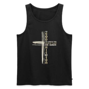 God's Love Revealed John 3:16 Christian Quote - Men's Premium Organic Tank Top - black - Front - AI Model Male 178 light (178cm)