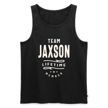 Membre à vie de l’équipe Jaxson Nom personnalisé Jaxson - Débardeur bio Premium Homme - noir - Devant - Michal (187cm)