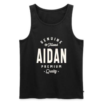 Aidan Genuine & Trusted Nom personnalisé Aidan - Débardeur bio Premium Homme - noir - Devant - AI Model Male 178 light (178cm)