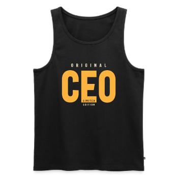 Original CEO Limitierte Auflage - Männer Premium Bio Tank Top - Schwarz - Vorne - Michal (187cm)