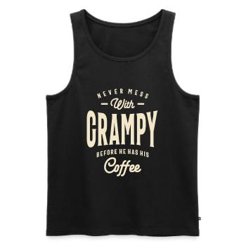 Avertissement de l’heure du café de Grampy - Papa grand-père - Débardeur bio Premium Homme - noir - Devant - AI Model Male 178 light (178cm)