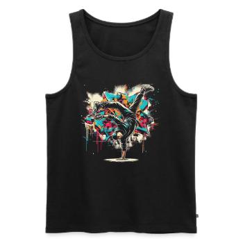 Pulvérisateur Breakdance Graffiti - Débardeur bio Premium Homme - noir - Devant - AI Model Male 178 light (178cm)