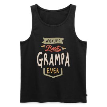 World's Best Grampa Ever Funny Grandpa - Men's Premium Organic Tank Top - black - Front - Michal (187cm)