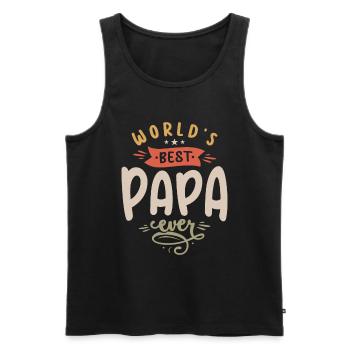World's Best Papa Ever Funny Grandpa - Men's Premium Organic Tank Top - black - Front - Michal (187cm)