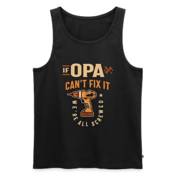 Wenn Opa es nicht reparieren kann Lustiger Handwerker Opa - Männer Premium Bio Tank Top - Schwarz - Vorne - Michal (187cm)