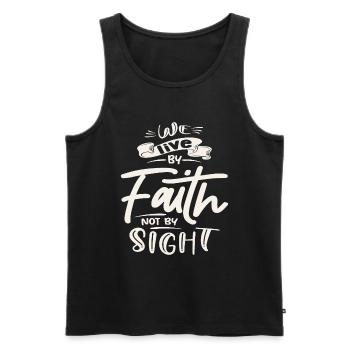 Lebe nach Glauben Inspirierendes christliches Zitat - Männer Premium Bio Tank Top - Schwarz - Vorne - Michal (187cm)