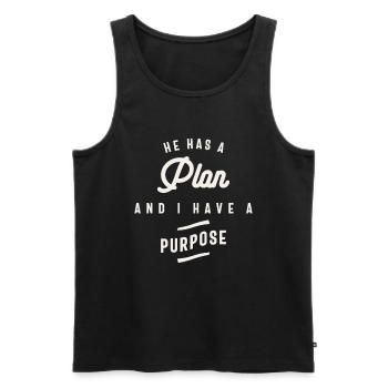 Divine Plan Purposeful Life Christian Quote - Men's Premium Organic Tank Top - black - Front - AI Model Male 178 light (178cm)