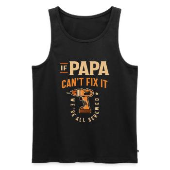 Wenn Papa es nicht reparieren kann, lustiger Handwerker Opa - Männer Premium Bio Tank Top - Schwarz - Vorne - Michal (187cm)