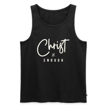 Christ est assez source d’inspiration citation chrétienne - Débardeur bio Premium Homme - noir - Devant - Michal (187cm)