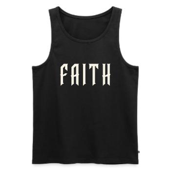 Faith Inspirational Christian Quote - Men's Premium Organic Tank Top - black - Front - Michal (187cm)