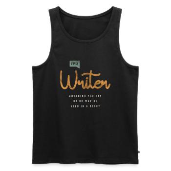 Funny I Am a Writer Writing Story Author - Men's Premium Organic Tank Top - black - Front - AI Model Male 178 light (178cm)