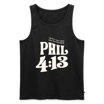 All Things Possible - Philippians 4:13 Christian - Men's Premium Organic Tank Top - black - Front - AI Model Male 178 light (178cm)