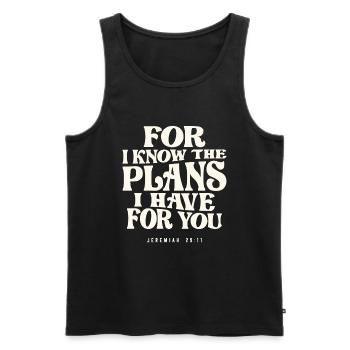 Jeremia 29:11 Göttliche Pläne warten auf uns - christlich - Männer Premium Bio Tank Top - Schwarz - Vorne - Michal (187cm)