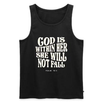 Psalm 46:5 Gott in ihr - Christliches Zitat - Männer Premium Bio Tank Top - Schwarz - Vorne - Michal (187cm)