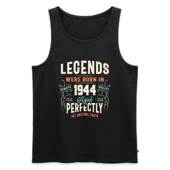 1944 80. Geburtstag Geschenke 80 Jahre alte Männer Frauen - Männer Premium Bio Tank Top - Schwarz - Vorne - Michal (187cm)