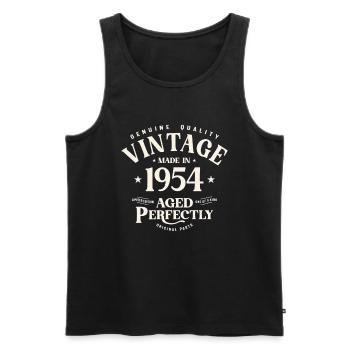 1954 70e anniversaire cadeaux 70 ans hommes femmes - Débardeur bio Premium Homme - noir - Devant - AI Model Male 178 light (178cm)